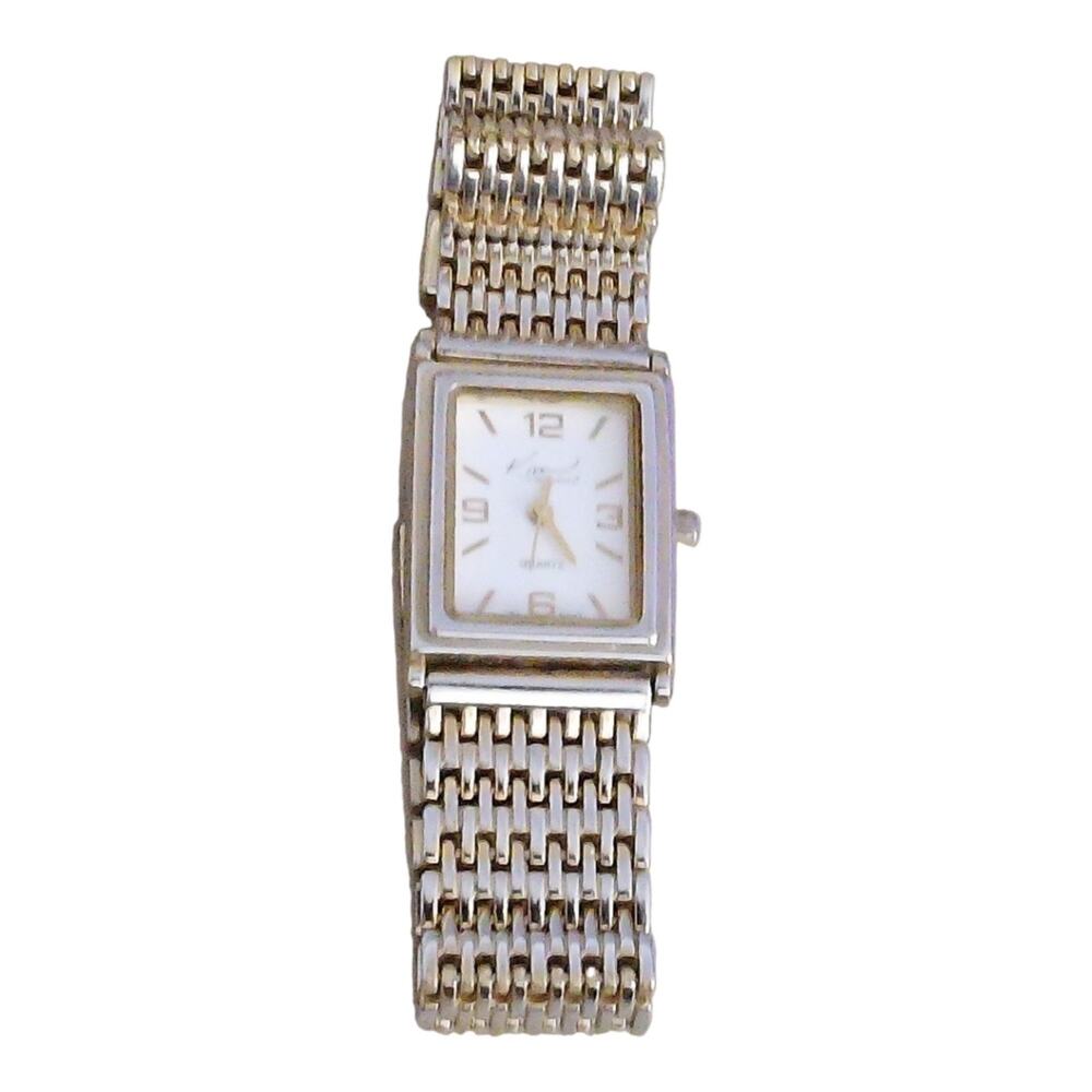 Kim Rogers Womens Tank Watch Silver mesh band New Battery Very Good Retro Formal